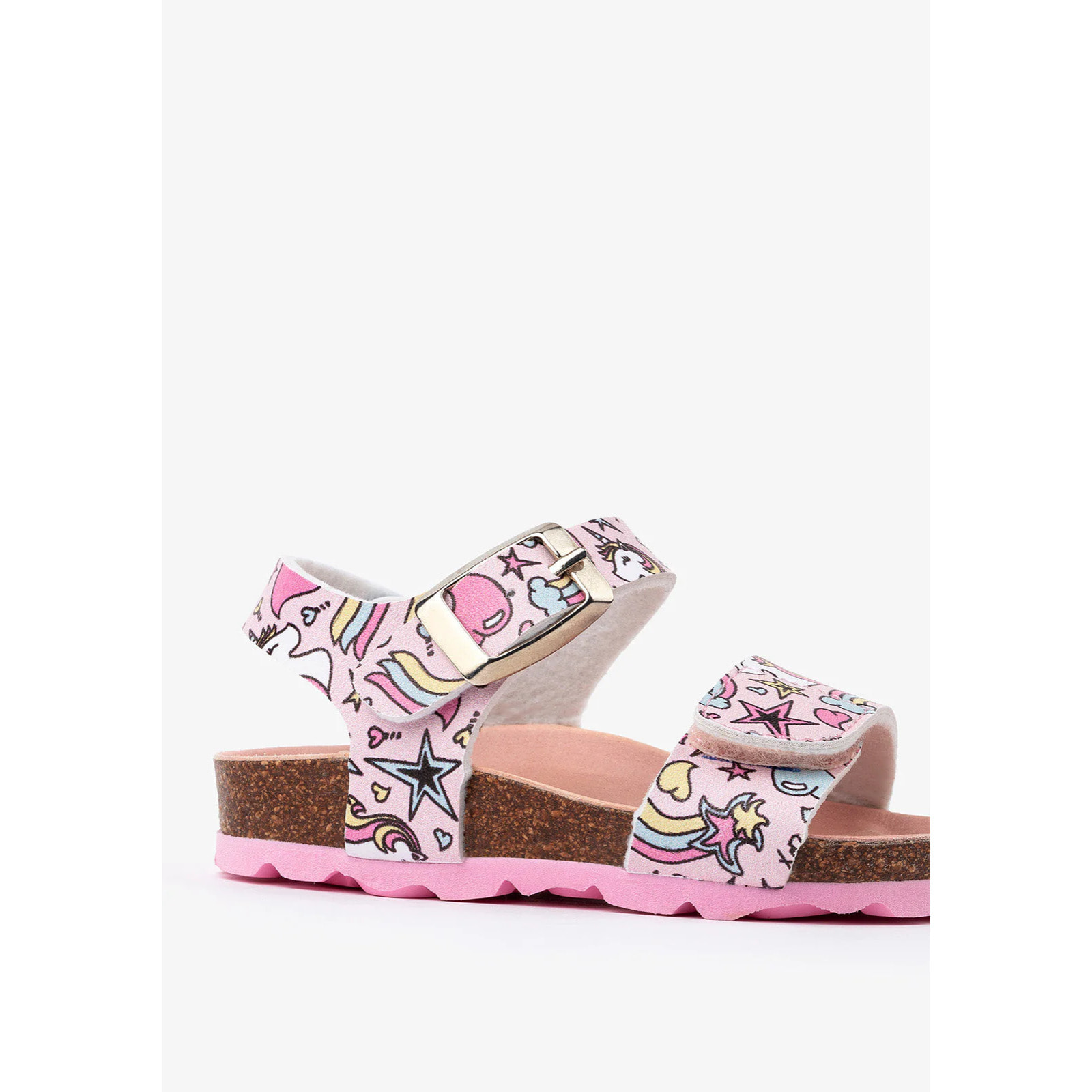 SANDALIAS DE BEBÉ BIO ESTAMPADO UNICORNIO MULTICOLOR