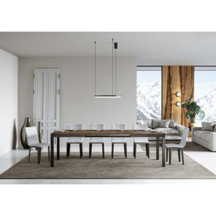Mesa extensible 90x200/304 cm Everyday Nogal estructura Antracita