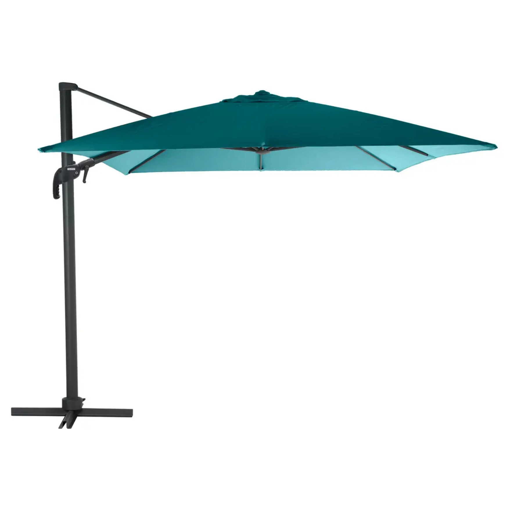 Parasol déporté rectangulaire inclinable Éléa Bleu canard