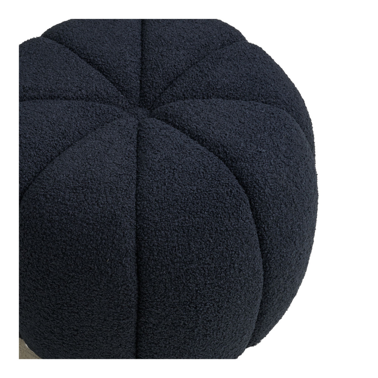 Paisley - Pouf rotondo in teddy blu navy ø48x38 cm