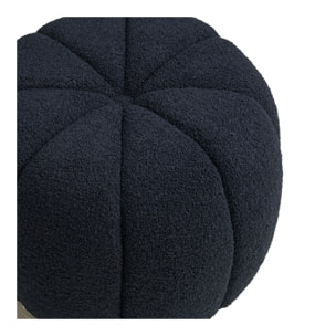 Paisley - Pouf rotondo in teddy blu navy ø48x38 cm