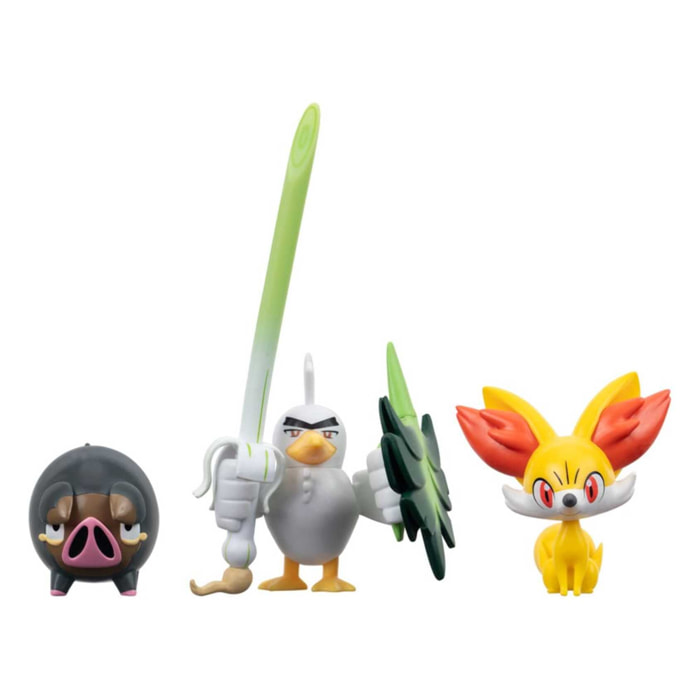 Pokémon Battle Figura Set 3-pack Fennekin, Lechonk, Sirfetch'd 5 Cm Jazwares