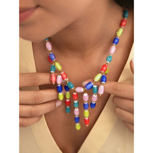 Collar Sahara Color Acero Baño Oro