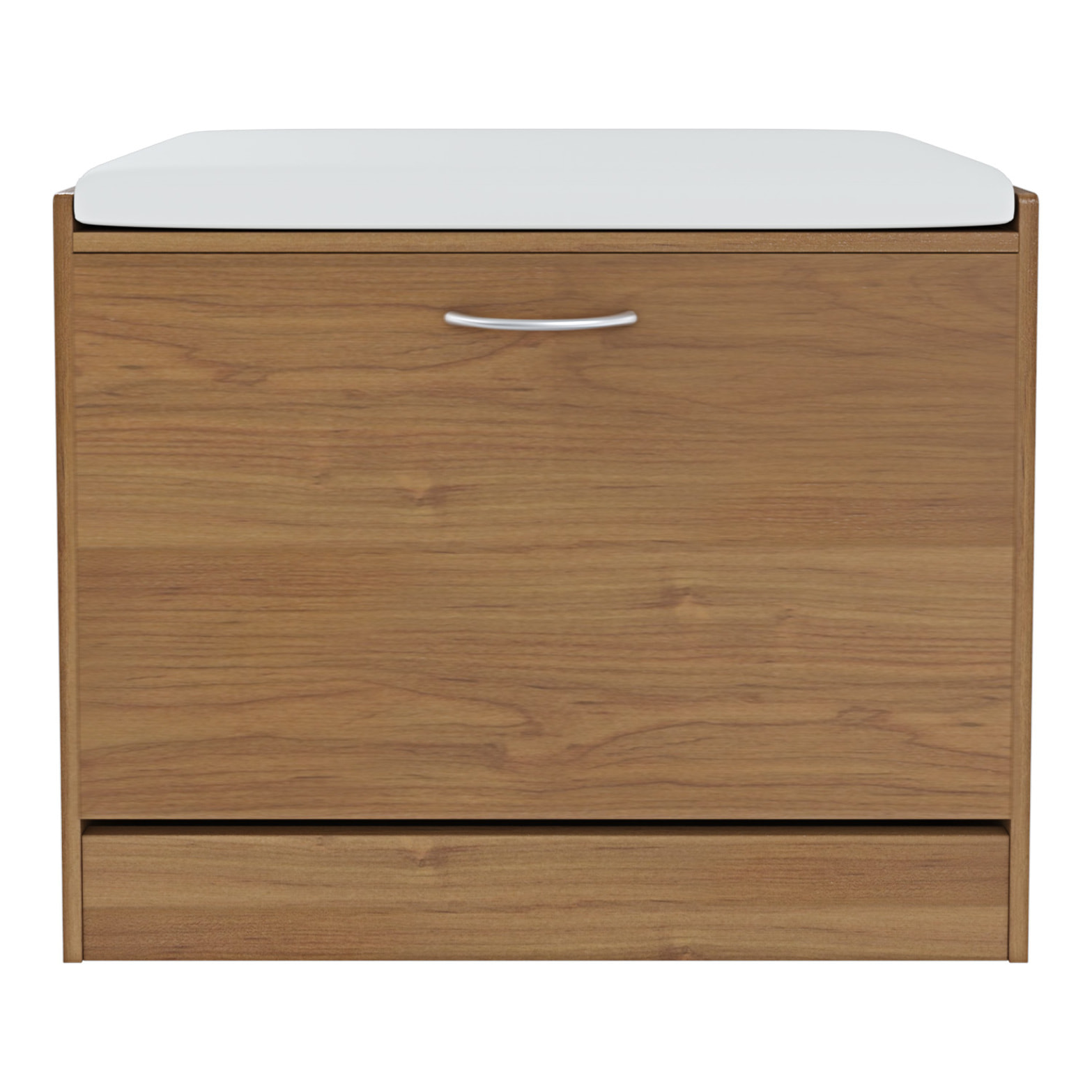 Panca Scarpiera Da Ingresso Salvaspazio Cuscino Anta Ribalta Seduta Imbottita In Ecopelle Soggiorno Casa Camera Ufficio 60 x 30 x 48 Cm Noce