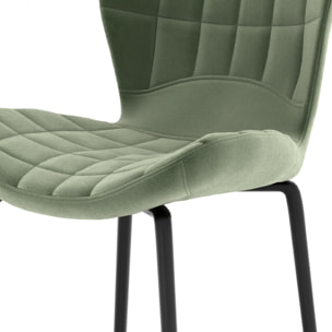 Chaise de bar Mazzia en velours vert 75 cm (lot de 2)