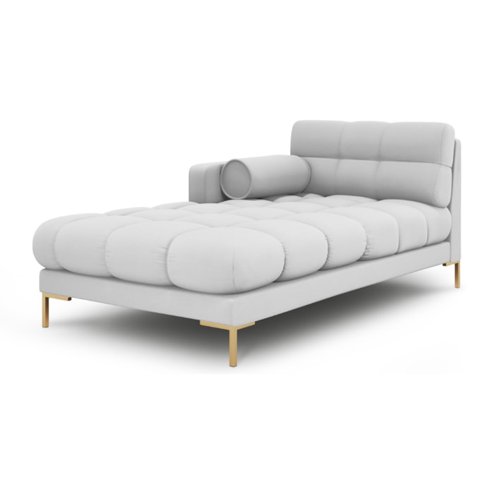 Méridienne gauche "Bali" en tissu structurel gris clair