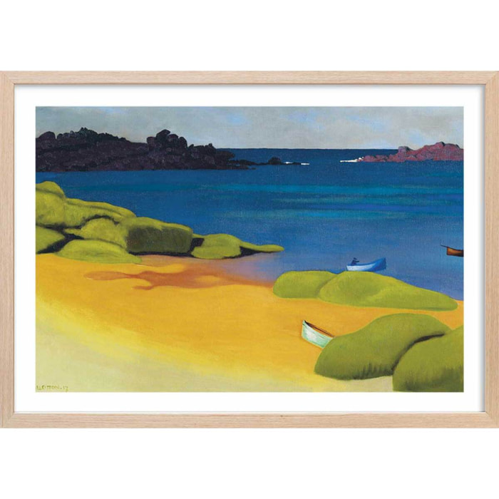 Poster Baie de Tregastel - Felix Valloton Affiche + cadre en bois - Chêne