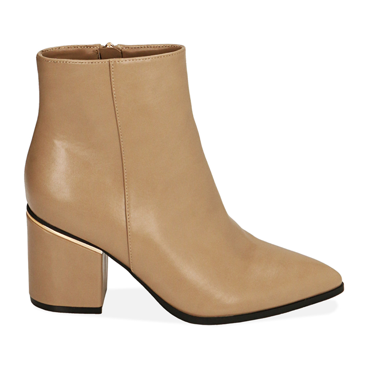 Ankle boots beige, tacco 7,5 cm