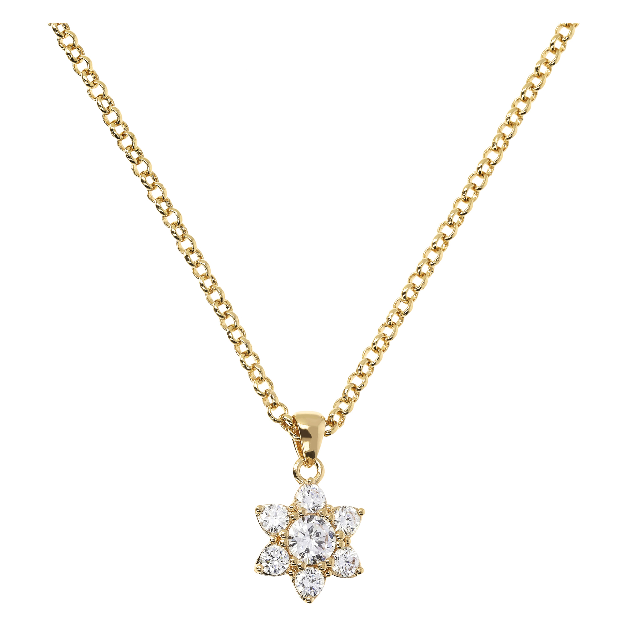 Collana Golden con Pendente a Fiore in Cubic Zirconia