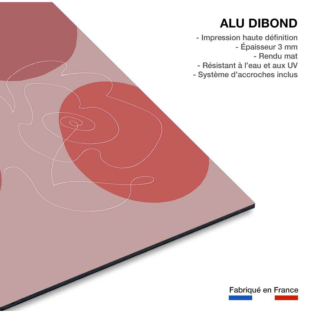 Tableau Line art et courbe rose Tableau alu Dibond