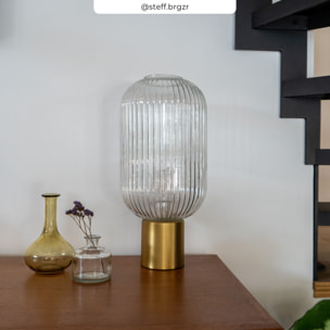 Lampe Lou en verre cannelé