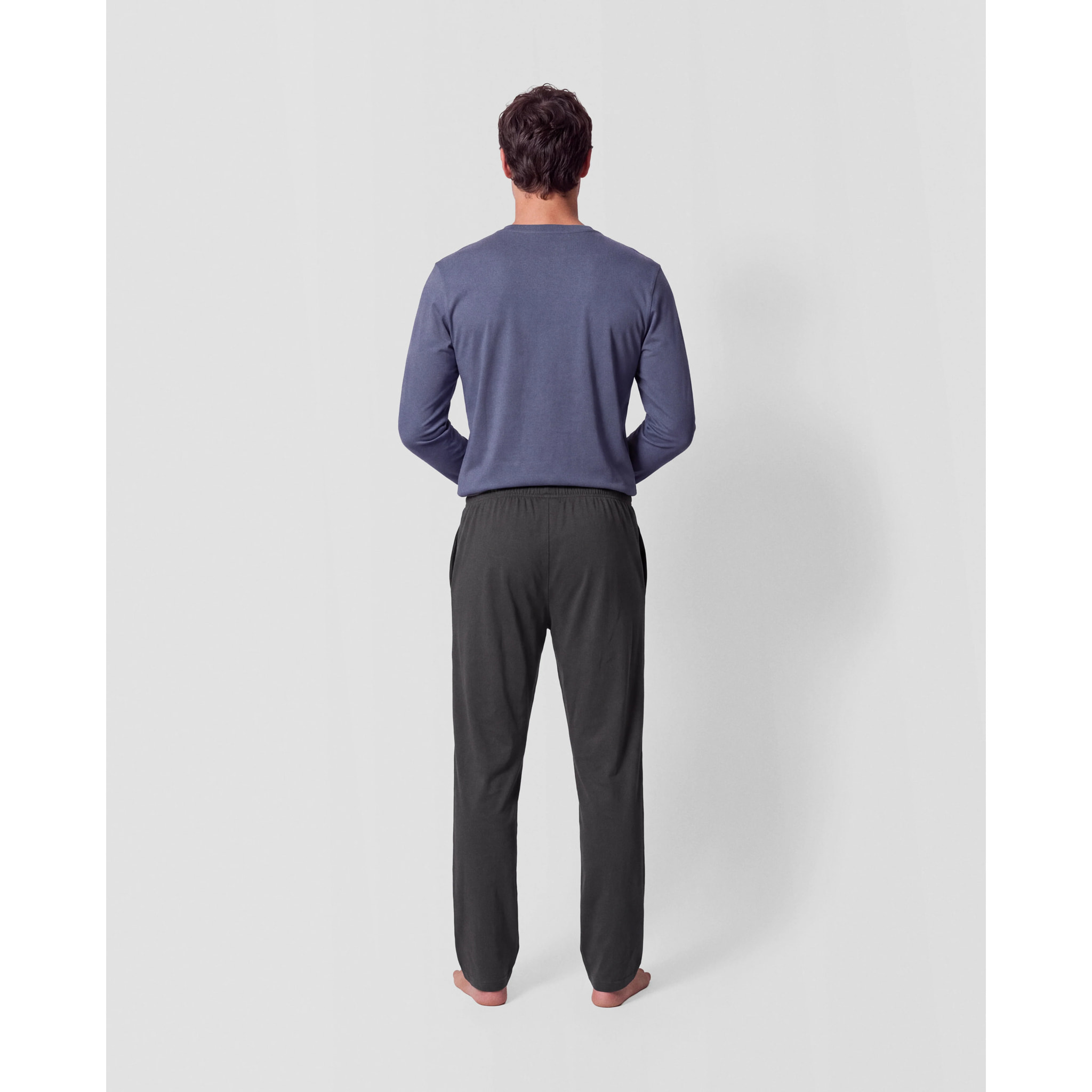 Pijama largo hombre con botones indigo - marino