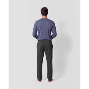 Pijama largo hombre con botones indigo - marino