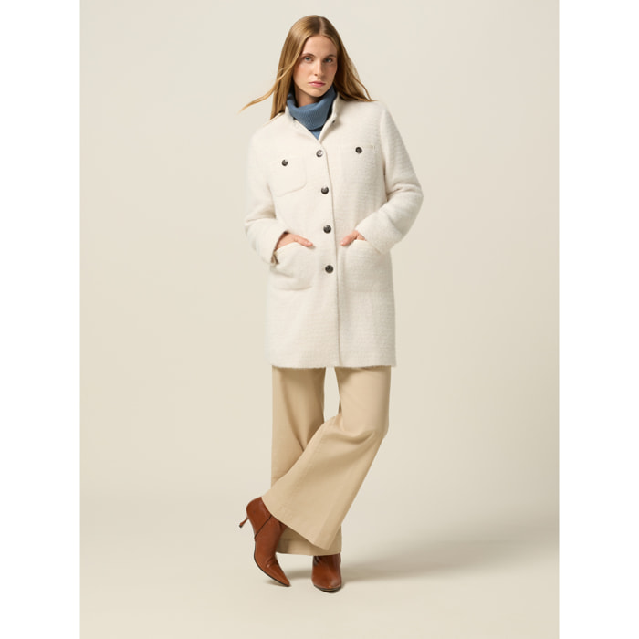 Oltre - Cappotto ammagliato con tasche - Bianco