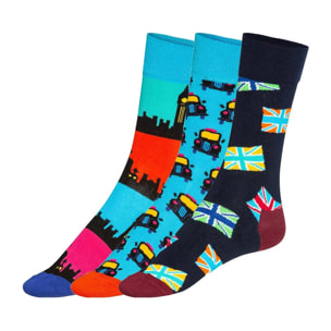 Set de 3 pares de calcetines - diseño "London Edition"