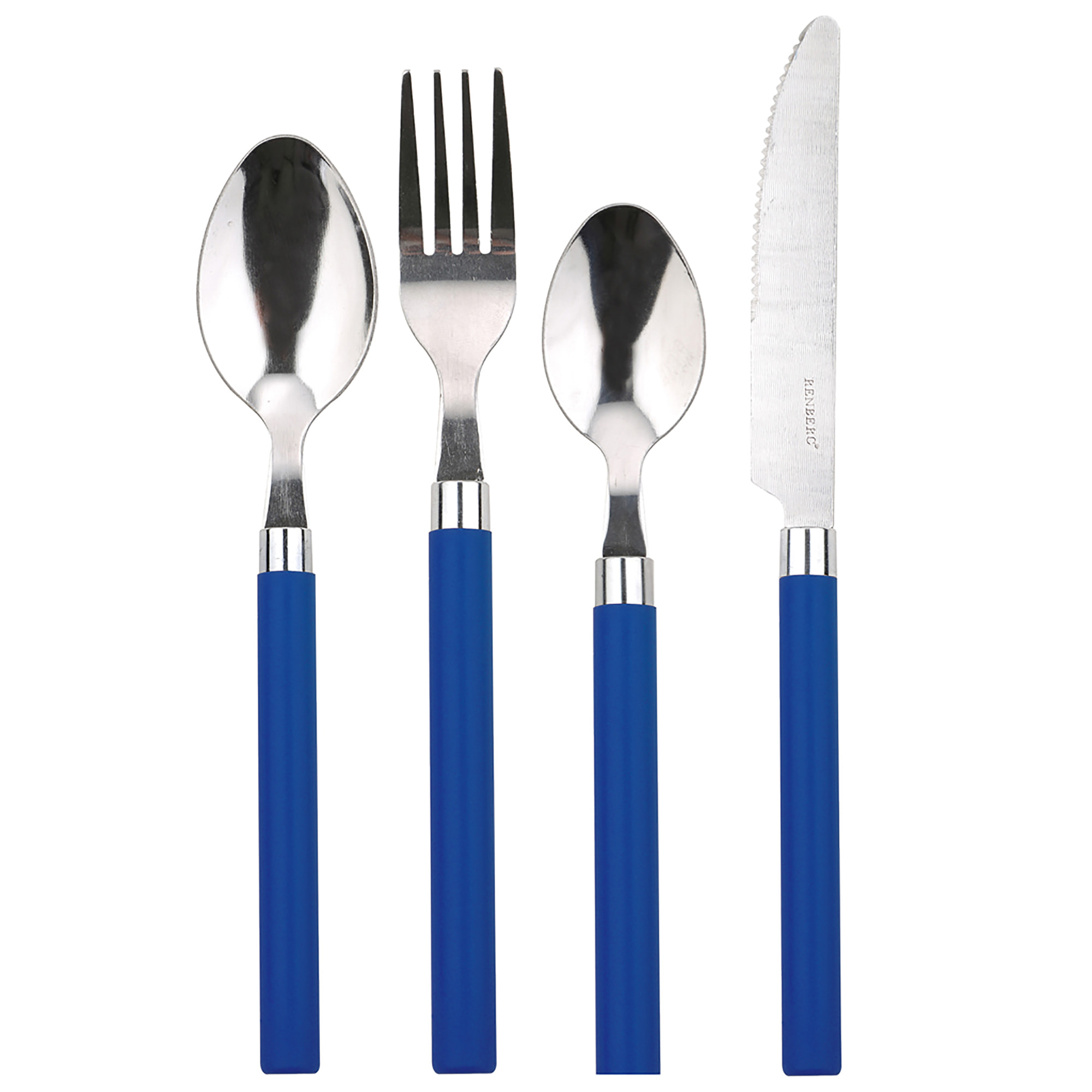 Set 24pcs cubertería  con mango azul San Ignacio