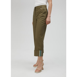 Pantaloni popeline orlo risvolto