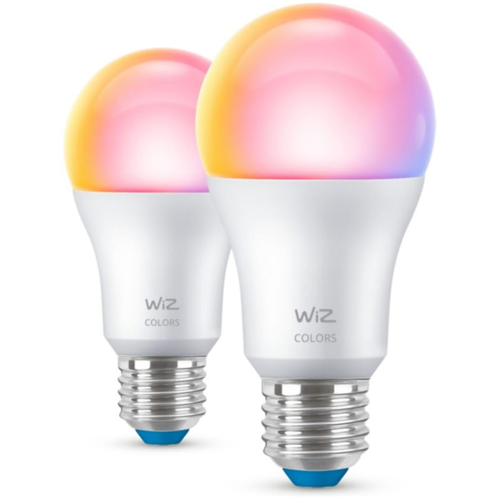 Ampoule LED connectée WIZ E27 Couleur 60W pack de 2
