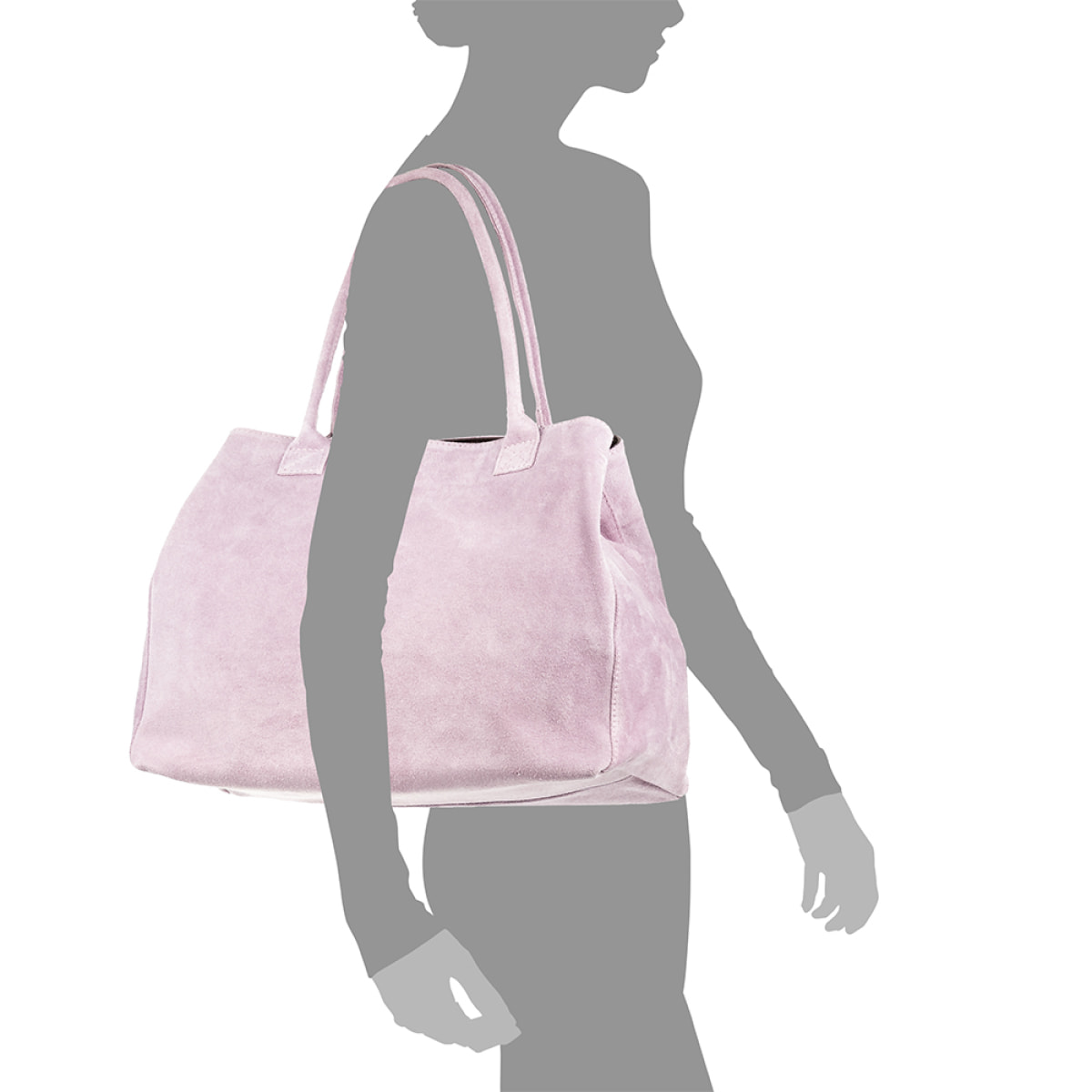 Annagrazia Bolso Shopper Mujer.Piel auténtica Gamuza