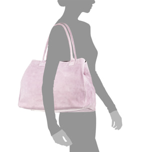 Annagrazia Bolso Shopper Mujer.Piel auténtica Gamuza