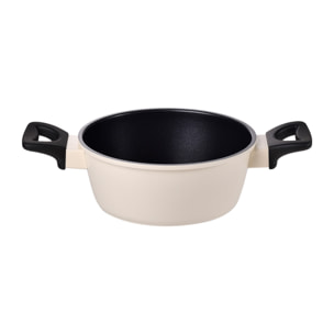 Cacerola con tapa en aluminio forjado de color blanco, apta para inducción y expert nerja san ignacio