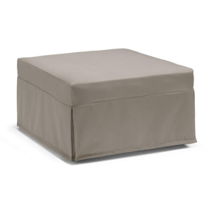 Letto pieghevole Ancilla, Pouf trasformabile in letto singolo, 100% Made in Italy, Pouf in tessuto da soggiorno, Cm 80x80h45, Tortora