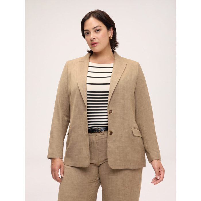 Fiorella Rubino - Blazer in tessuto mélange - Beige