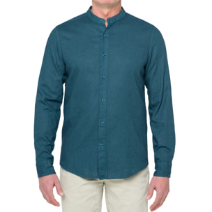 Camicia in lino Hot Buttered Tongareva Tropicalblue