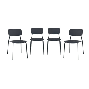 Chaise de jardin empilable acier et plastique (lot de 4) LIVA