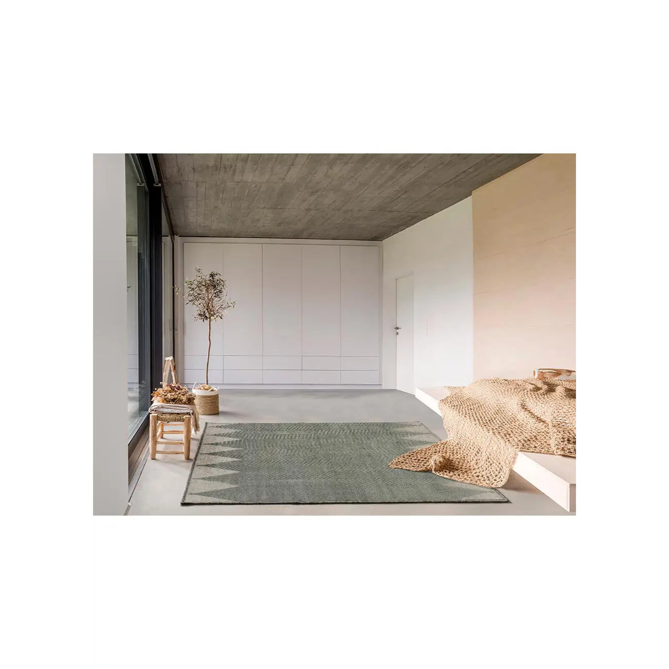 FARASHE Alfombra étnica de pelo corto gris, varias medidas disponibles.