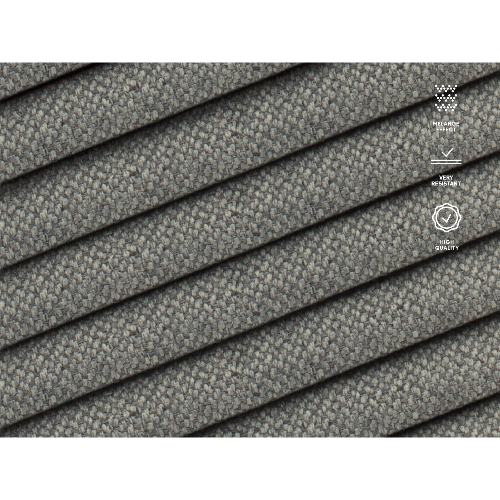 Méridienne gauche "Olivier" en tissu structurel gris
