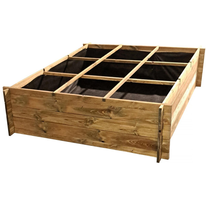 Carré potager en bois "Nigelle" - 140 x 140 x 40 cm