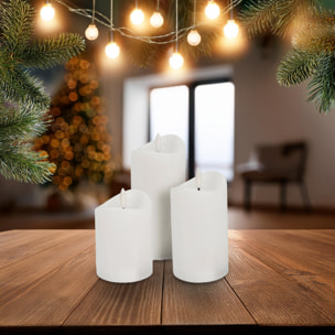 juego de 3 velas led con efecto gelatina y función temporizador con tamaños variados
