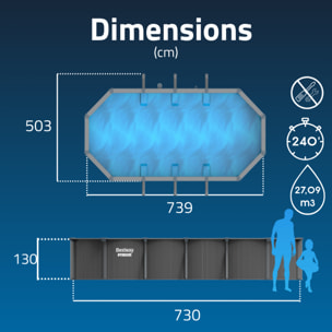Bestway Piscine acier hors sol Ovale Hydrium 732 x 366 x 132 cm