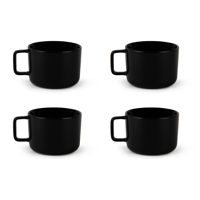 Set 4 tazze jumbo Excelsa Nordic, stoneware nero