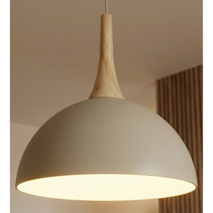 Lampada a sospensione Nautica in acciaio e legno