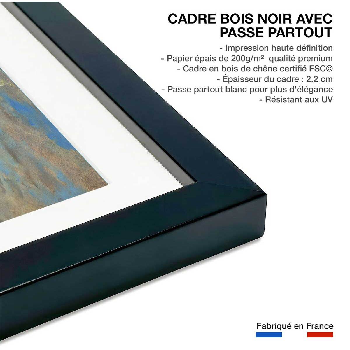 Poster La mer à Dieppe - Eugene Delacroix Affiche + cadre en bois - Noir