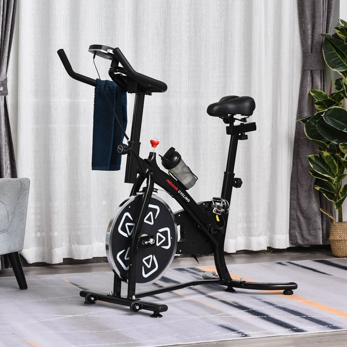 Vélo d'appartement cardio vélo biking écran multifonction selle et guidon réglable noir