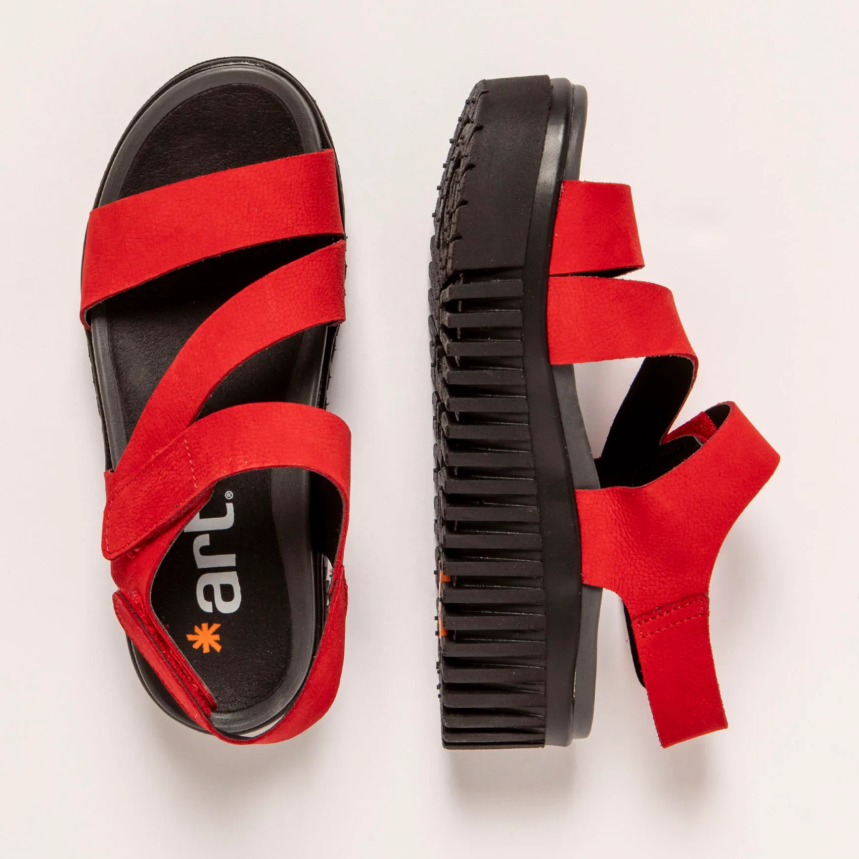 Sandalia de cuña 1573 NOBUCK RED/BRIGHTON color Red