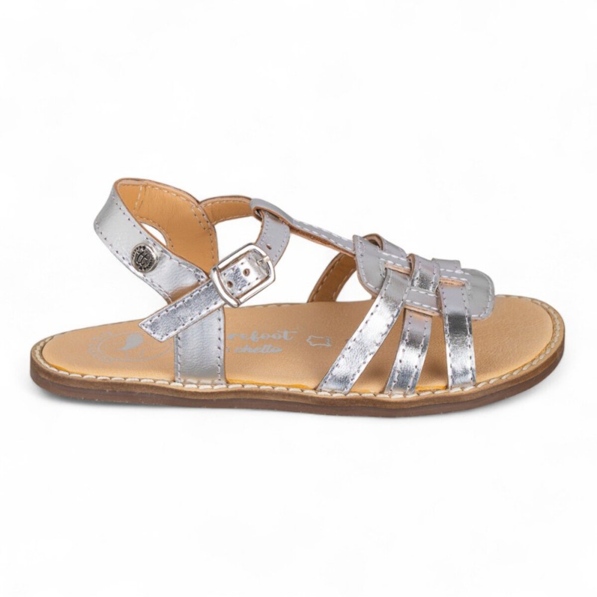 SANDALIA BAREFOOT PIEL CHETTO PLATA