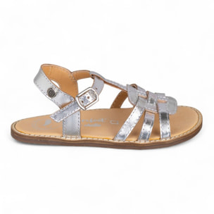 SANDALIA BAREFOOT PIEL CHETTO PLATA