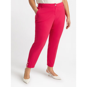 Fiorella Rubino - Pantaloni dritti con bottoni al fondo - Rosso