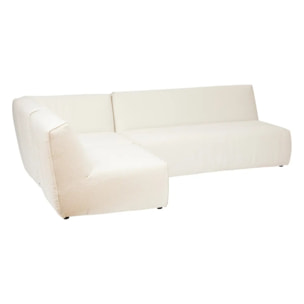 Module d'angle "Kiona" en bouclette 99x99cm blanc