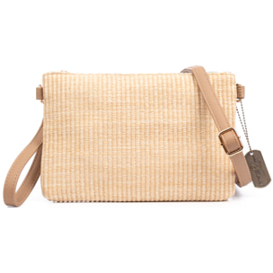 Bellano Bolso bandolera Mujer. Tejido algodón piel sintética PU.