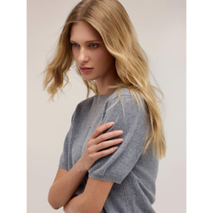 Motivi - Maglia in cashmere con dettaglio ajouré - Grigio