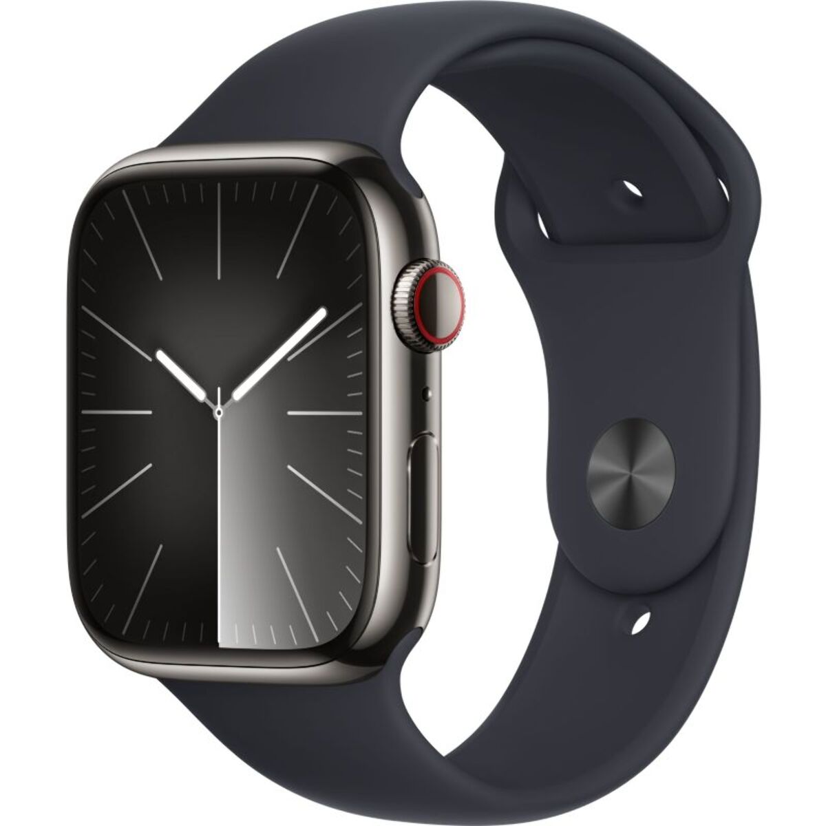 Montre connectée APPLE WATCH Serie 9 Cellular 45mm Acier/Graphite Minuit S/M