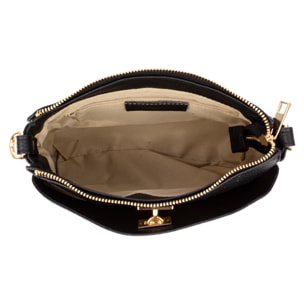 Balzola borsa a spalla donna. Pelle autentica finitura Dollaro.