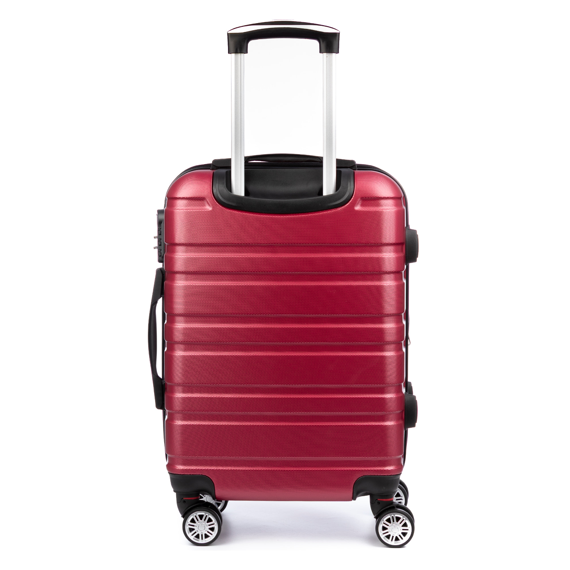 Set di 3 valigie Trolley espandibili, in materiale leggero ABS ad alta resistenza. Chiusura numerica, 4 ruote doppie girevoli a 360°.