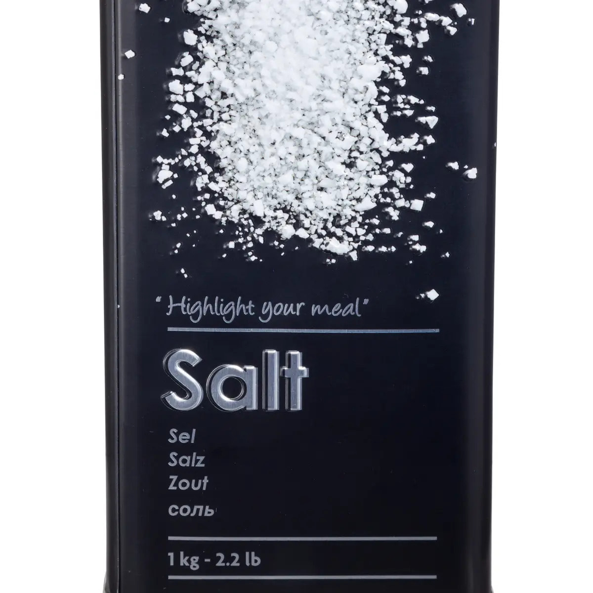 Boîte sel 1kg métal "Black Edition" noir