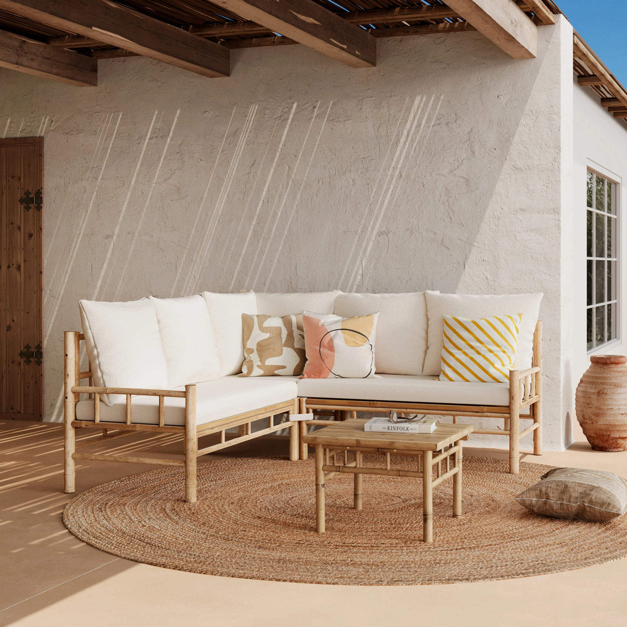 Salon de jardin 5 personnes en bambou - Vadella